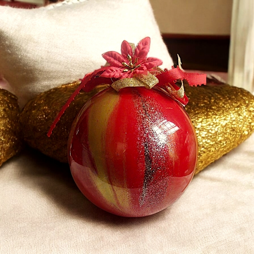 Vintage Reverse Swirl Painted Ornaments